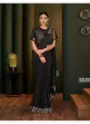 Black Colour Lycra Mohmanthan Carmella Handwork Butta Saree 5820